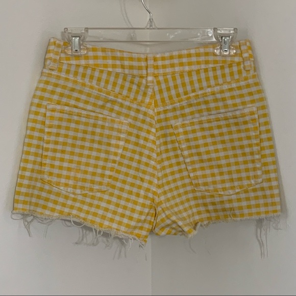 Topshop Moto Gingham Denim Mom Shorts - Picture 8 of 11
